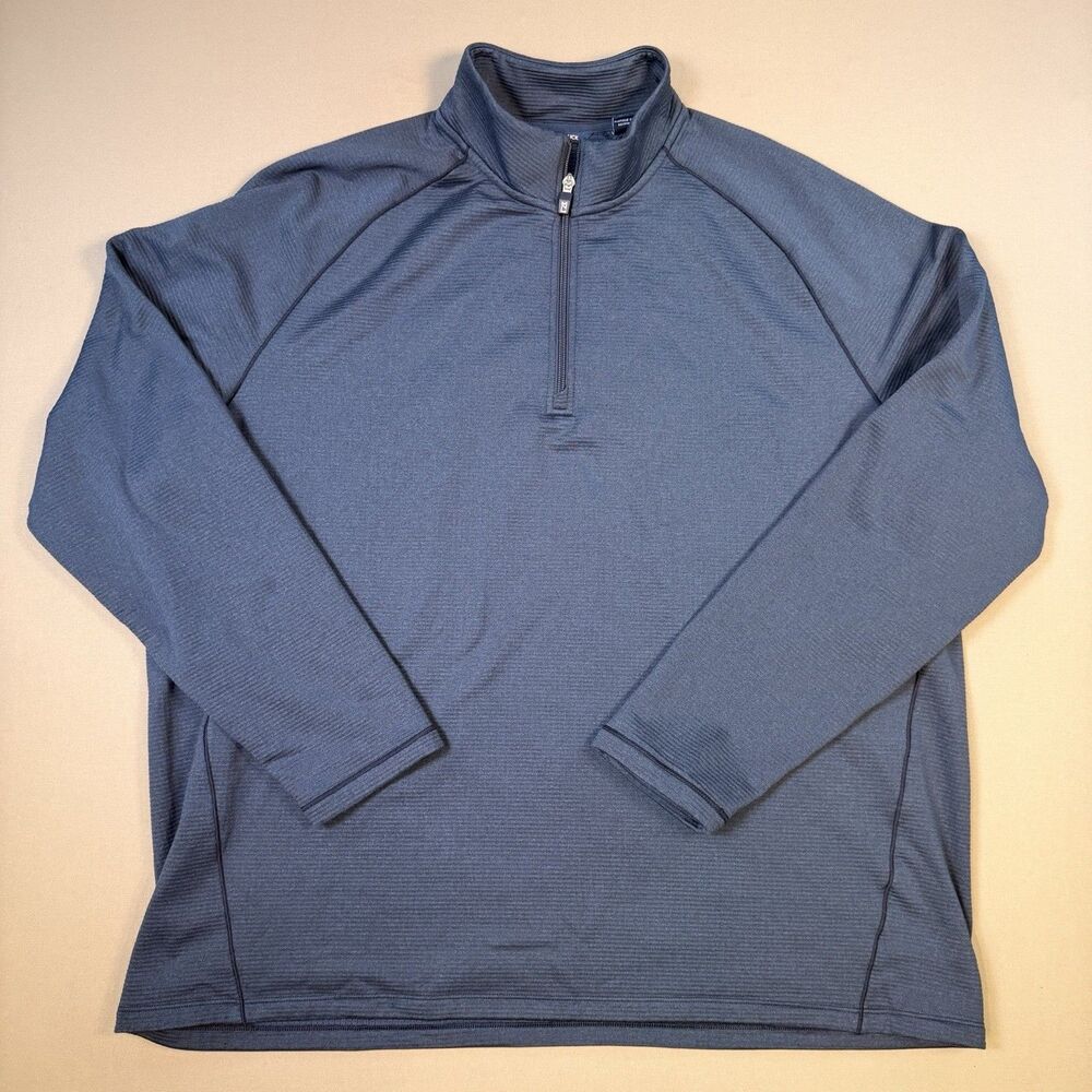 Cutter & Buck Blue/Gray Quarter Zip Pullover Mens XXL Stretch Performance Golf
